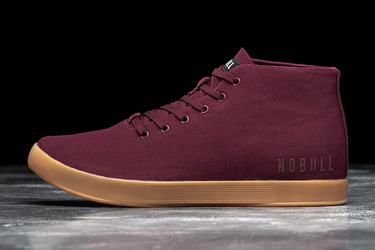 Nobull Canvas Mid Men's Trainers Dark Red | Australia (EN4139)